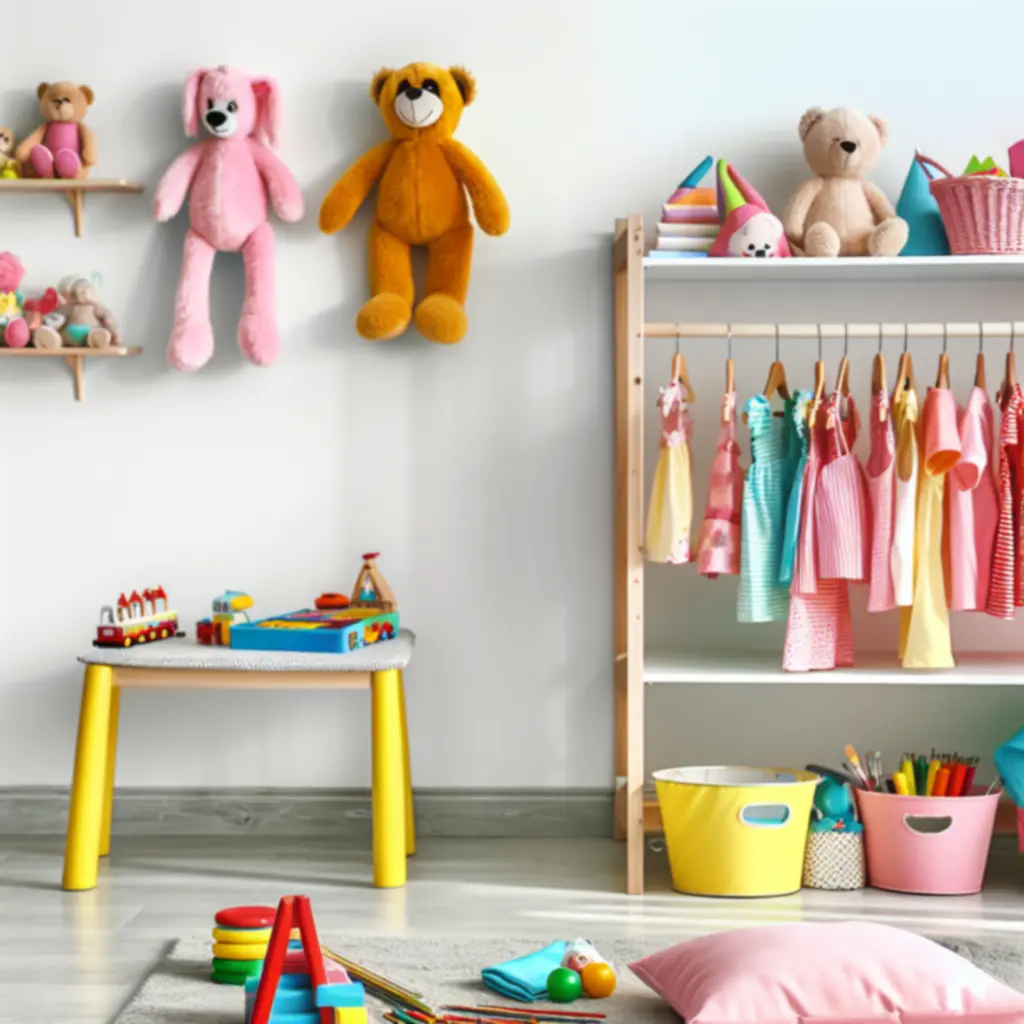 Colourful display of children’s toys, clothing and learning products